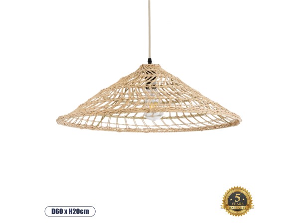 GLOBOSTAR® KAIA 02346 Boho Κρεμαστό Φωτιστικό Οροφής με Ντουί 1 x E27 AC 220-240V IP20 - Μπεζ - Μ60 x Π60 x Υ20cm GLOBOSTAR® KAIA 02346 Boho Κρεμαστό Φωτιστικό Οροφής με Ντουί 1 x E27 AC 220-240V IP20 - Μπεζ - Μ60 x Π60 x Υ20cm