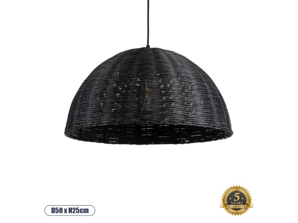 GLOBOSTAR® MONTANA 02383 Boho Κρεμαστό Φωτιστικό Οροφής με Ντουί 1 x E27 AC 220-240V IP20 - Μαύρο - Μ50 x Π50 x Υ25cm GLOBOSTAR® MONTANA 02383 Boho Κρεμαστό Φωτιστικό Οροφής με Ντουί 1 x E27 AC 220-240V IP20 - Μαύρο - Μ50 x Π50 x Υ25cm
