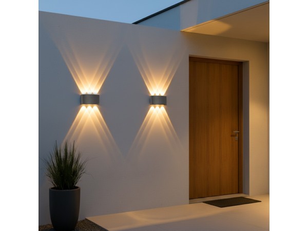 kelvo® SIXOAD KLV-101-0007 Φωτιστικό Τοίχου / Απλίκα LED 18W 1800lm 30° AC 220-240V Αδιάβροχο IP65 Θερμό Λευκό 2700K - CREE XPE Chip & TÜV SÜD Driver - Γκρι Ανθρακί Ματ - Μ17 x Π4 x Υ8cm - 5 Χρόνια Εγγύηση
