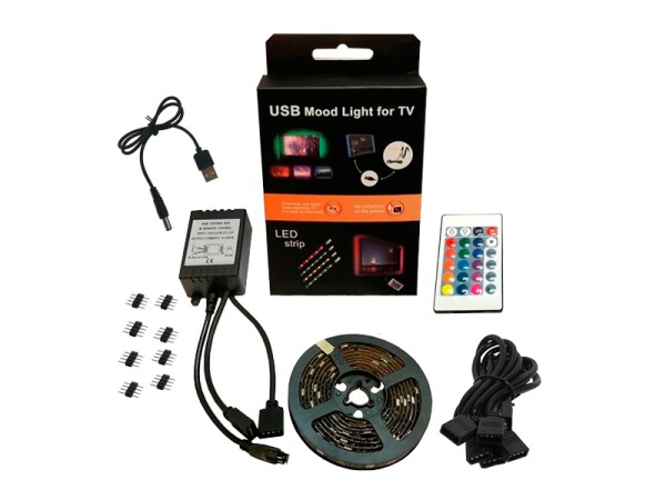 Πλήρες Κιτ Κρυφού Φωτισμού RGB με USB για Τηλεοράσεις και Τηλεχειριστήριο GloboStar 06006 Πλήρες Κιτ Κρυφού Φωτισμού RGB με USB για Τηλεοράσεις και Τηλεχειριστήριο GloboStar 06006