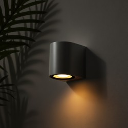 kelvo® MURANO KLV-101-0013 Φωτιστικό Τοίχου / Απλίκα για Λάμπα MR16 με Ντουί GU10 AC 220-240V Αδιάβροχο IP65 - Γκρι Ανθρακί Ματ - Μ8 x Π8 x Υ7cm