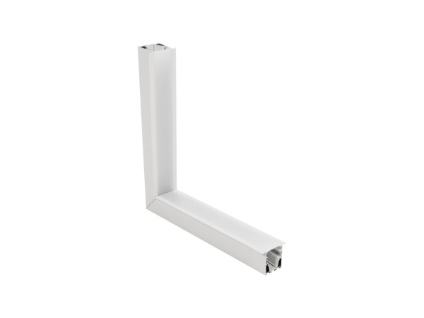 GLOBOSTAR® ALP-CORNER-IN90 RECESSA 61791 Χωνευτό Προφίλ Αλουμινίου Γωνία με Λευκό Γαλακτερό Πατητό Κάλυμμα για Ταινίες LED IP20 - Λευκό Ματ - Μ30 x Π3.5 x Υ4cm