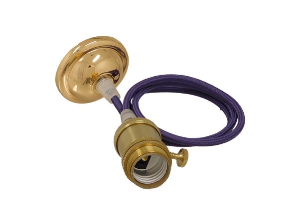 GLOBOSTAR® SUSPENS 115103 Vintage Κρεμαστό Φωτιστικό Οροφής με Ντουί 1 x E27 AC 220-240V IP20 - Χρυσό & Μωβ - Μ6.7 x Π6.7 x Y94.3cm