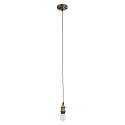 GLOBOSTAR® SUSPENS 115105 Vintage Κρεμαστό Φωτιστικό Οροφής με Ντουί 1 x E27 AC 220-240V IP20 - Χρυσό & Καφέ - Μ10 x Π10 x Y108.7cm