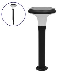 GLOBOSTAR® VEGGIE 12115 Φωτιστικό Κολωνάκι Κήπου LED 10W 500lm 120° με Ενσωματωμένο Φωτοβολταϊκό Panel 6V 2W & Επαναφορτιζόμενη Μπαταρία Li-ion 3.2V 6000mAh με Αισθητήρα Κίνησης-Ημέρας-Νύχτας Αδιάβροχο IP65 Ψυχρό Λευκό 6000K - Μαύρο - Μ26.5 x Π26.5 x Υ60c