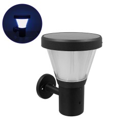 GLOBOSTAR® SOLARTIS 12126 Μοντέρνο Φωτιστικό Τοίχου - Απλίκα LED 10W 1000lm 180° με Ενσωματωμένο Φωτοβολταϊκό Panel 6V 5W & Επαναφορτιζόμενη Μπαταρία Li-ion 3.2V 6000mAh με Αισθητήρα Ημέρας-Νύχτας Αδιάβροχο IP65 Ψυχρό Λευκό 6000K - Γκρι Ανθρακί - Μ24 x Π3