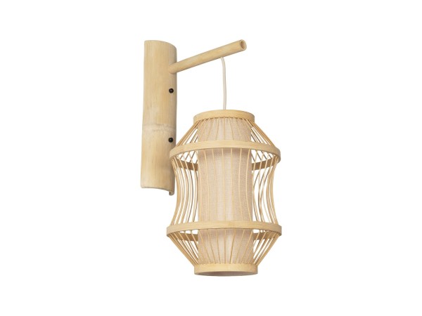 GLOBOSTAR® TULUM 01971 Boho Φωτιστικό Τοίχου - Απλίκα με Ντουί 1 x E27 AC 220-240V IP20 - Μπεζ - Μ24 x Π32 x Υ55cm