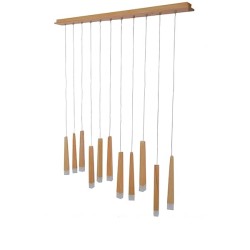 GLOBOSTAR® CALISTA 10001254 Μοντέρνο Κρεμαστό Φωτιστικό Οροφής με Ντουί 11 x G4 AC 220-240V IP20 - Μπεζ - Μ120 x Π8 x Υ33cm