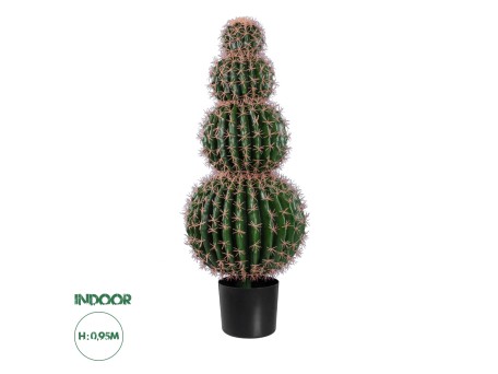 GloboStar® Artificial Garden FEROCACTUS 20138 Τεχνητό Διακοσμητικό Φυτό Φερόκακτος Υ95cm