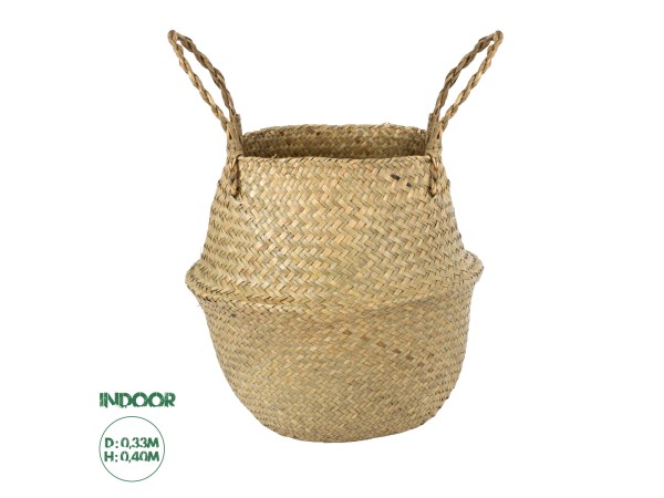 GloboStar® Artificial Garden IBIZA 20197 Διακοσμητικό Ψάθινο Καλάθι - Κασπώ Γλάστρα - Flower Pot Μπεζ Π33cm x Υ40cm GloboStar® Artificial Garden IBIZA 20197 Διακοσμητικό Ψάθινο Καλάθι - Κασπώ Γλάστρα - Flower Pot Μπεζ Π33cm x Υ40cm