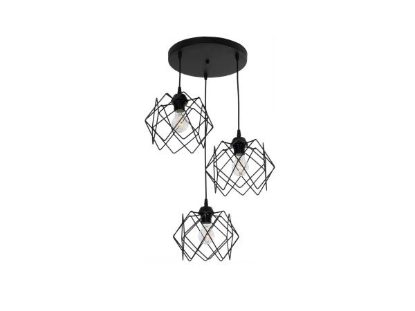 GLOBOSTAR® DAZLA 201-0024 Vintage Κρεμαστό Φωτιστικό Οροφής με Ντουί 3 x E27 AC 220-240V IP20 - Μαύρο - Μ47 x Π47 x Υ60cm GLOBOSTAR® DAZLA 201-0024 Vintage Κρεμαστό Φωτιστικό Οροφής με Ντουί 3 x E27 AC 220-240V IP20 - Μαύρο - Μ47 x Π47 x Υ60cm