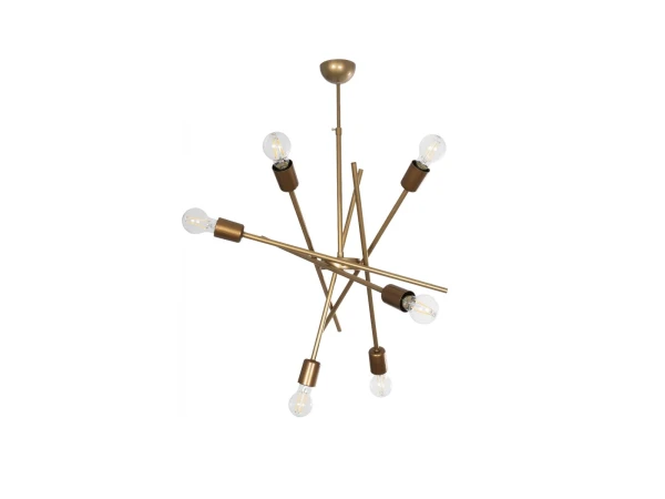 GLOBOSTAR® SUNFY 201-0033 Μοντέρνο Κρεμαστό Φωτιστικό Οροφής με Ντουί 6 x E27 AC 220-240V IP20 - Χρυσό - Μ57 x Π57 x Υ85cm GLOBOSTAR® SUNFY 201-0033 Μοντέρνο Κρεμαστό Φωτιστικό Οροφής με Ντουί 6 x E27 AC 220-240V IP20 - Χρυσό - Μ57 x Π57 x Υ85cm