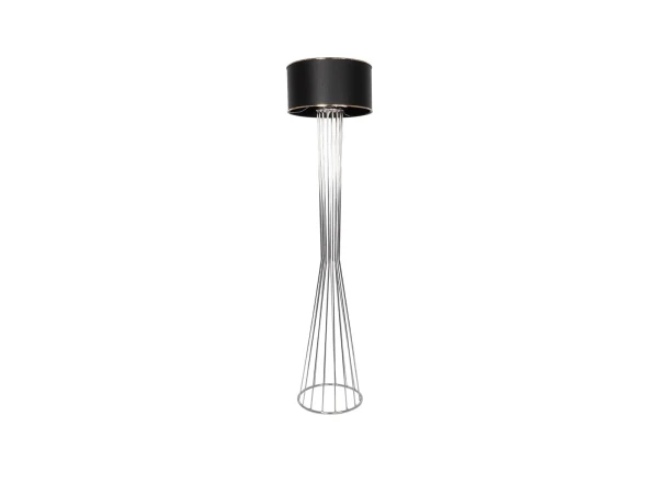 GLOBOSTAR® NOVA 201-0039 Μοντέρνο Επιδαπέδιο Φωτιστικό με Ντουί 1 x E27 AC 220-240V IP20 - Ασημί & Μαύρο - Μ36 x Π36 x Υ148cm
