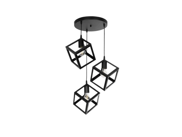 GLOBOSTAR® DISE 201-0051 Μοντέρνο Κρεμαστό Φωτιστικό Οροφής με Ντουί 3 x E27 AC 220-240V IP20 - Μαύρο - Μ48 x Π48 x Υ65cm GLOBOSTAR® DISE 201-0051 Μοντέρνο Κρεμαστό Φωτιστικό Οροφής με Ντουί 3 x E27 AC 220-240V IP20 - Μαύρο - Μ48 x Π48 x Υ65cm