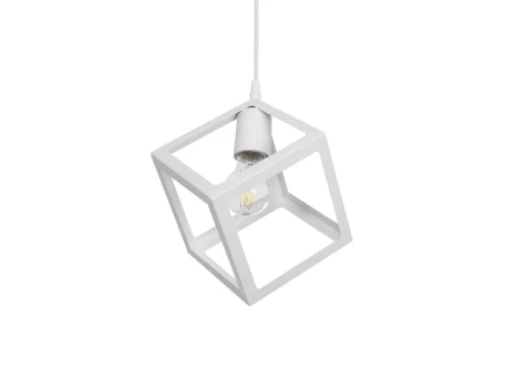 GLOBOSTAR® DISE 201-0052 Μοντέρνο Κρεμαστό Φωτιστικό Οροφής με Ντουί 1 x E27 AC 220-240V IP20 - Λευκό - Μ28 x Π28 x Υ31cm
