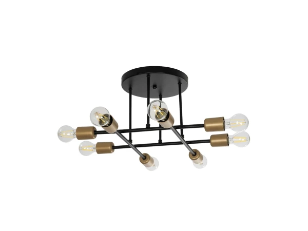GLOBOSTAR® BLAZEA 201-0064 Vintage Φωτιστικό Οροφής με Ντουί 8 x E27 AC 220-240V IP20 - Χρυσό & Μαύρο - Μ51 x Π51 x Υ7cm GLOBOSTAR® BLAZEA 201-0064 Vintage Φωτιστικό Οροφής με Ντουί 8 x E27 AC 220-240V IP20 - Χρυσό & Μαύρο - Μ51 x Π51 x Υ7cm