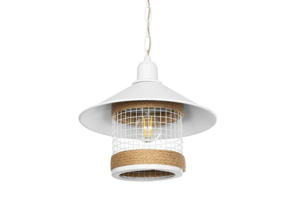 GLOBOSTAR® GLORA 201-0089 Vintage Κρεμαστό Φωτιστικό Οροφής με Ντουί 1 x E27 AC 220-240V IP20 - Λευκο & Μπεζ - Μ30 x Π30 x Υ29cm GLOBOSTAR® GLORA 201-0089 Vintage Κρεμαστό Φωτιστικό Οροφής με Ντουί 1 x E27 AC 220-240V IP20 - Λευκο & Μπεζ - Μ30 x Π30 x Υ29cm