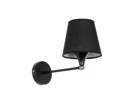 GLOBOSTAR® BLAKI 201-0115 Μοντέρνο Φωτιστικό Τοίχου - Απλίκα με Ντουί 1 x E27 AC 220-240V IP20 - Μαύρο - Μ40 x Π15 x Υ20cm