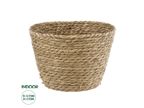 GloboStar® Artificial Garden SIFNOS 20267 Διακοσμητικό Πλεκτό Καλάθι - Κασπώ Γλάστρα - Flower Pot Μπεζ Φ22cm x Υ15cm GloboStar® Artificial Garden SIFNOS 20267 Διακοσμητικό Πλεκτό Καλάθι - Κασπώ Γλάστρα - Flower Pot Μπεζ Φ22cm x Υ15cm