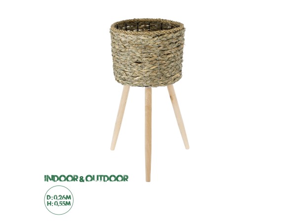 GloboStar® Artificial Garden SKOPELOS 20298 Διακοσμητικό Πλεκτό Καλάθι - Κασπώ Γλάστρα - Flower Pot Μπεζ με Καφέ Φ26cm x Υ55cm GloboStar® Artificial Garden SKOPELOS 20298 Διακοσμητικό Πλεκτό Καλάθι - Κασπώ Γλάστρα - Flower Pot Μπεζ με Καφέ Φ26cm x Υ55cm