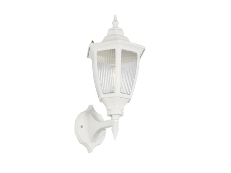 GLOBOSTAR® ENGLAND 202-0012 Vintage Φωτιστικό Τοίχου - Απλίκα με Ντουί 1 x E27 AC 220-240V IP44 - Λευκό - Μ25 x Π20 x Υ42cm