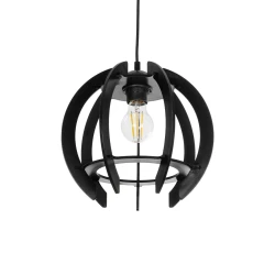 GLOBOSTAR® VIVIDUS 202-0028 Μοντέρνο Κρεμαστό Φωτιστικό Οροφής με Ντουί 1 x E27 AC 220-240V IP20 - Μαύρο - Μ27 x Π27 x Υ27cm