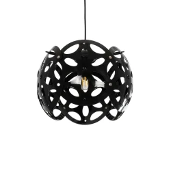 GLOBOSTAR® DOMINIC 202-0031 Μοντέρνο Κρεμαστό Φωτιστικό Οροφής με Ντουί 1 x E27 AC 220-240V IP20 - Μαύρο - Μ30 x Π30 x Υ24cm