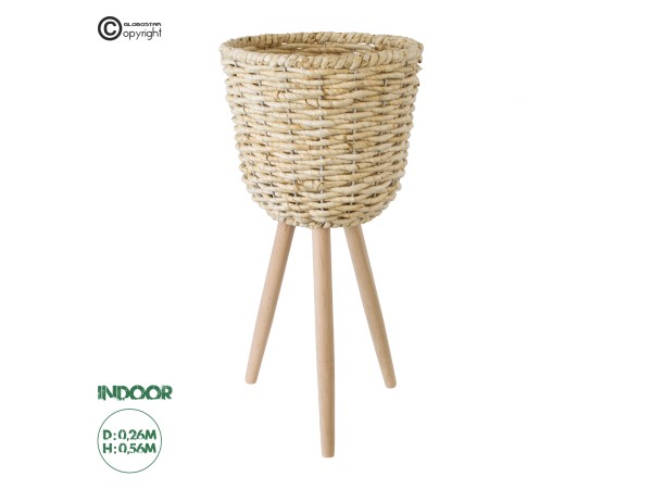 GloboStar® Artificial Garden LIMNOS 20300 Διακοσμητικό Πλεκτό Καλάθι - Κασπώ Γλάστρα - Flower Pot Μπεζ Φ26cm x Υ56cm GloboStar® Artificial Garden LIMNOS 20300 Διακοσμητικό Πλεκτό Καλάθι - Κασπώ Γλάστρα - Flower Pot Μπεζ Φ26cm x Υ56cm