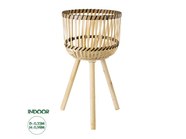 GloboStar® Artificial Garden FOLEGANDROS 20302 Διακοσμητικό Πλεκτό Καλάθι - Κασπώ Γλάστρα - Flower Pot Μπεζ με Καφέ Φ32cm x Υ59cm GloboStar® Artificial Garden FOLEGANDROS 20302 Διακοσμητικό Πλεκτό Καλάθι - Κασπώ Γλάστρα - Flower Pot Μπεζ με Καφέ Φ32cm x Υ59cm
