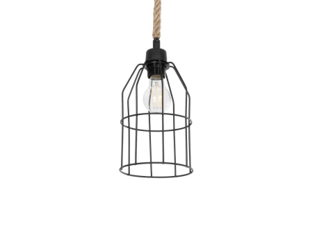 GLOBOSTAR® TALAH 203-0009 Vintage Κρεμαστό Φωτιστικό Οροφής με Ντουί 1 x E27 AC 220-240V IP20 - Μαύρο & Μπεζ - Μ15.5 x Π15.5 x Υ30cm