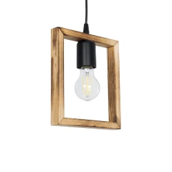 GLOBOSTAR® EDISON 203-0020 Vintage Κρεμαστό Φωτιστικό Οροφής με Ντουί 1 x E27 AC 220-240V IP20 - Μπεζ & Μαύρο - Μ19 x Π5 x Υ22cm