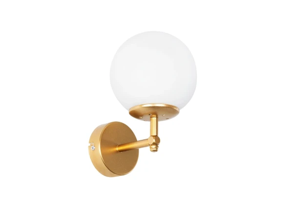 GLOBOSTAR® DALPH 203-0029 Vintage Φωτιστικό Τοίχου - Απλίκα με Ντουί 1 x E27 AC 220-240V IP20 - Χρυσό & Λευκό - M18 x Π15 x Υ23cm