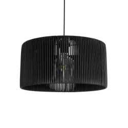 GLOBOSTAR® KYCLOS 203-0048 Boho Κρεμαστό Φωτιστικό Οροφής με Ντουί 1 x E27 AC 220-240V IP20 - Μαύρο - M40 x Π40 x Υ25.5cm