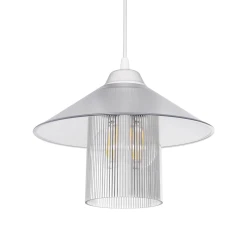 GLOBOSTAR® PROMO 203-0088 Μοντέρνο Κρεμαστό Φωτιστικό Οροφής με Ντουί 1 x E27 AC 220-240V IP20 - Λευκό - Μ25.5 x Π25.5 x Υ20cm