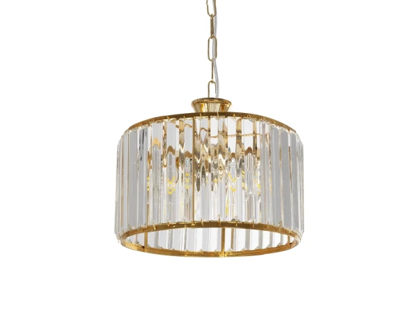 GLOBOSTAR® GLAMOROUS 203-0094 Κλασικό Κρεμαστό Φωτιστικό Οροφής με Ντουί 3 x E27 AC 220-240V IP20 - Χρυσό & Διάφανο - Μ28 x Π28 x Υ21.5cm GLOBOSTAR® GLAMOROUS 203-0094 Κλασικό Κρεμαστό Φωτιστικό Οροφής με Ντουί 3 x E27 AC 220-240V IP20 - Χρυσό & Διάφανο - Μ28 x Π28 x Υ21.5cm