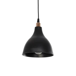 GLOBOSTAR® RADE 203-0124 Μοντέρνο Κρεμαστό Φωτιστικό Οροφής με Ντουί 1 x E27 AC 220-240V IP20 - Μαύρο & Χάλκινο - Μ18.5 x Π18.5 x Υ23cm