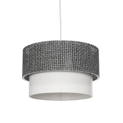 GLOBOSTAR® SISSIE 203-0139 Μοντέρνο Κρεμαστό Φωτιστικό Οροφής με Ντουί 1 x E27 AC 220-240V IP20 - Μαύρο & Λευκό - Μ30 x Π30 x Υ23cm