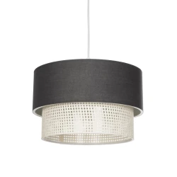GLOBOSTAR® SISSIE 203-0140 Μοντέρνο Κρεμαστό Φωτιστικό Οροφής με Ντουί 1 x E27 AC 220-240V IP20 - Μαύρο & Μπεζ - Μ30 x Π30 x Υ23cm