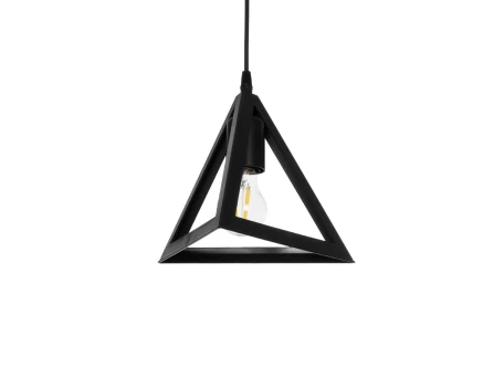 GLOBOSTAR® TRIANGLE 203-0159 Μοντέρνο Κρεμαστό Φωτιστικό Οροφής με Ντουί 1 x E27 AC 220-240V IP20 - Μάυρο - Μ24 x Π24 x Υ22cm