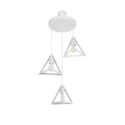 GLOBOSTAR® TRIANGLE 203-0164 Μοντέρνο Κρεμαστό Φωτιστικό Οροφής με Ντουί 3 x E27 AC 220-240V IP20 - Λευκό - Μ67 x Π67 x Υ50cm