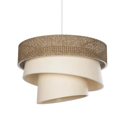 GLOBOSTAR® SIERA 203-0169 Μοντέρνο Κρεμαστό Φωτιστικό Οροφής με Ντουί 1 x E27 AC 220-240V IP20 - Καφέ & Μπεζ - Μ38 x Π38 x Υ26cm