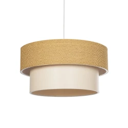 GLOBOSTAR® LIVA 203-0174 Μοντέρνο Κρεμαστό Φωτιστικό Οροφής με Ντουί 1 x E27 AC 220-240V IP20 - Μπεζ - Μ38 x Π38 x Υ30cm