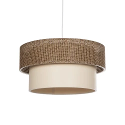 GLOBOSTAR® LIVA 203-0175 Μοντέρνο Κρεμαστό Φωτιστικό Οροφής με Ντουί 1 x E27 AC 220-240V IP20 - Καφέ & Μπεζ - Μ38 x Π38 x Υ30cm