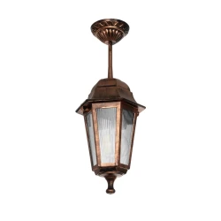GLOBOSTAR® VITRO 203-0194 Vintage Φωτιστικό Οροφής με Ντουί 1 x E27 AC 220-240V IP44 - Χάλκινο - Μ17 x Π17 x Υ28cm