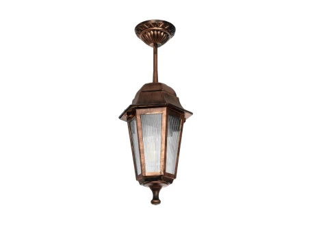 GLOBOSTAR® VITRO 203-0194 Vintage Φωτιστικό Οροφής με Ντουί 1 x E27 AC 220-240V IP44 - Χάλκινο - Μ17 x Π17 x Υ28cm