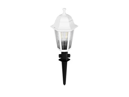 GloboStar® VITRO 203-0203 Vintage Καρφωτό Φωτιστικό Φαναράκι Μονόφωτο 1 x E27 IP44 Λευκό & Διάφανο Πλαστικό - Μ17 x Π17 x Υ55cm