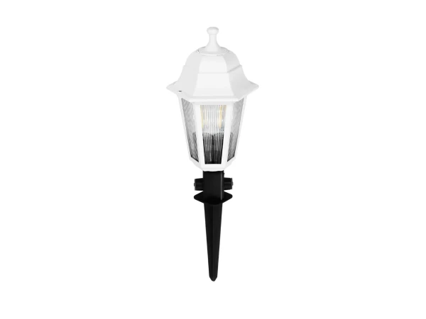 GloboStar® VITRO 203-0203 Vintage Καρφωτό Φωτιστικό Φαναράκι Μονόφωτο 1 x E27 IP44 Λευκό & Διάφανο Πλαστικό - Μ17 x Π17 x Υ55cm