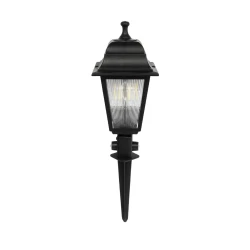 GloboStar® SOLME 203-0213 Vintage Καρφωτό Φωτιστικό Φαναράκι Μονόφωτο 1 x E27 IP44 Μαύρο & Διάφανο Πλαστικό - Μ22 x Π22 x Υ35cm