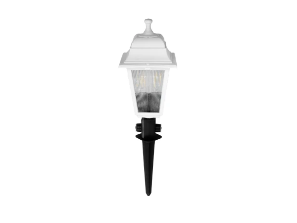 GloboStar® SOLME 203-0223 Vintage Καρφωτό Φωτιστικό Φαναράκι Μονόφωτο 1 x E27 IP44 Λευκό & Διάφανο Πλαστικό - Μ22 x Π22 x Υ35cm