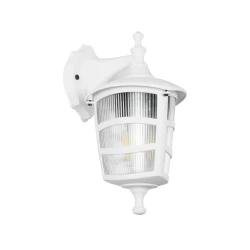 GLOBOSTAR® ZARDIN 203-0239 Vintage Φωτιστικό Τοίχου - Απλίκα με Ντουί 1 x E27 AC 220-240V IP44 - Λευκό - Μ17 x Π22 x Υ30cm